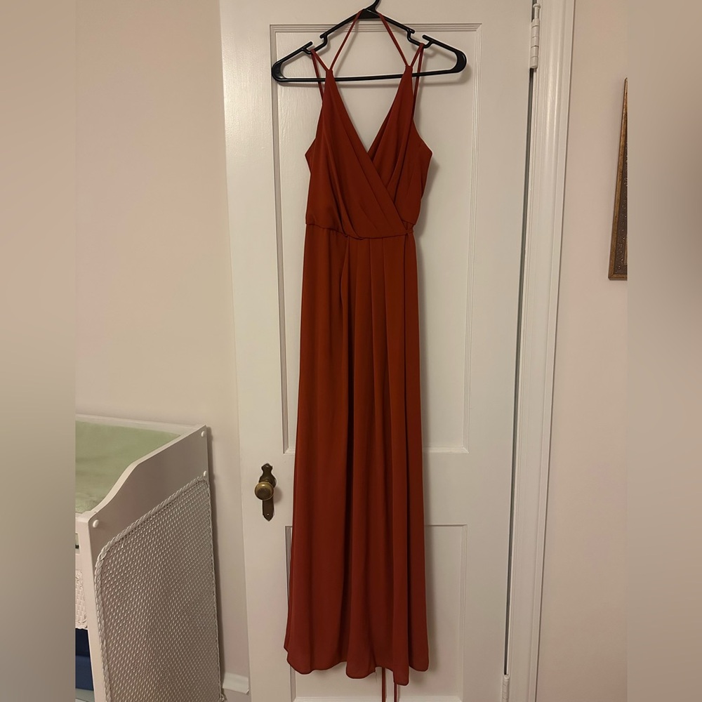 Elegant Rust Maxi Dress